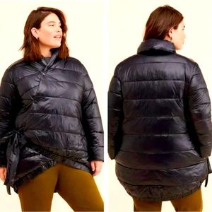 Black Asymmetrical Universal Standard Puffer Coat